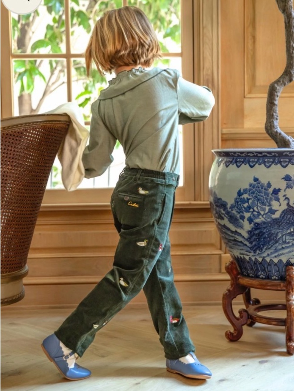 Straight Leg Pintuck Corduroy Trouser Cadets